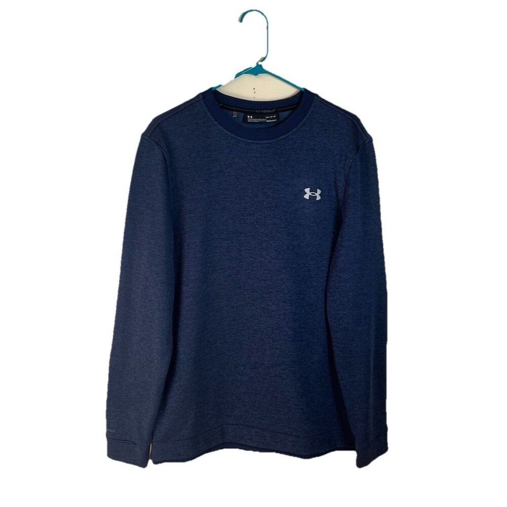 Under Armour Coldgear Size Large Men's Blue Sweater Fleece Crew Neck